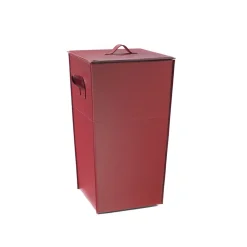 Viadurini Leather Kaminholzständer Aus Leder Und Kunstleder-Holzbehälter aus burgunderfarbenem Leder mit Deckel, hergestellt in Italien – Frühstück