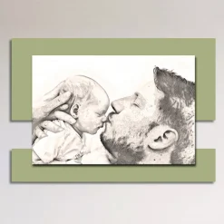 Viadurini Decor Religiöse Bilder-Holzbild mit Aufdruck eines Mannes mit Kind, hergestellt in Italien – Kosovo