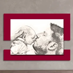 Viadurini Decor Religiöse Bilder-Holzbild mit Aufdruck eines Mannes mit Kind, hergestellt in Italien – Kosovo