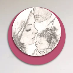 Viadurini Decor Religiöse Bilder-Holzbild mit Aufdruck einer vereinten Familie, hergestellt in Italien – Kanada