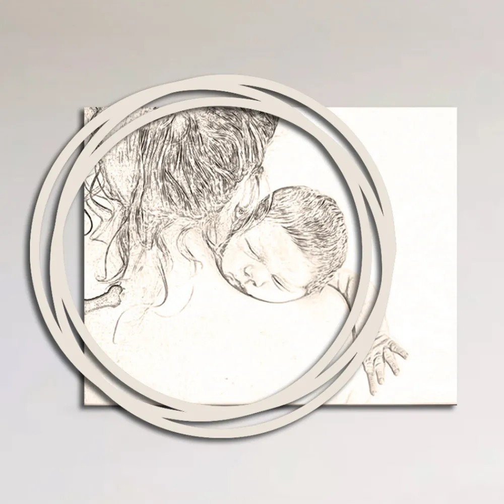 Viadurini Decor Religiöse Bilder-Holzbild mit Aufdruck einer Frau mit Kind, hergestellt in Italien – Taiwan