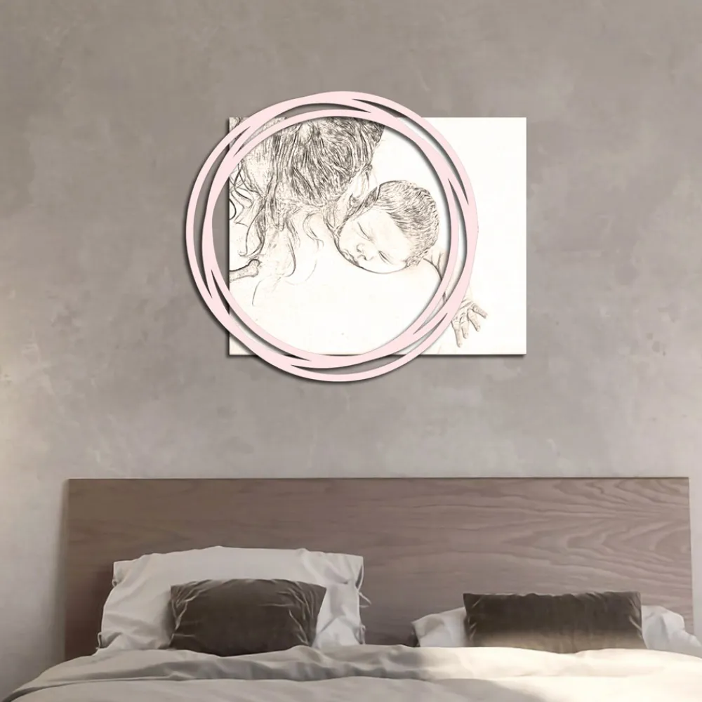 Viadurini Decor Religiöse Bilder-Holzbild mit Aufdruck einer Frau mit Kind, hergestellt in Italien – Taiwan