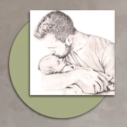 Viadurini Decor Religiöse Bilder-Holzbild mit Aufdruck eines Vaters, der seinen Sohn küsst. Hergestellt in Italien – Belgien