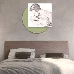 Viadurini Decor Religiöse Bilder-Holzbild mit Aufdruck eines Vaters, der seinen Sohn küsst. Hergestellt in Italien – Belgien