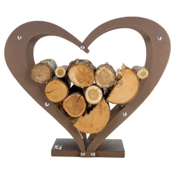 Viadurini Fire Design Kaminholzständer Aus Eisen Und Stahl-Holzhalter aus braunem Stahl Made in Italy - Zuneigung