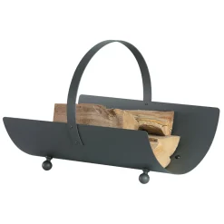 Viadurini Fire Design Kaminholzständer Aus Eisen Und Stahl-Holzhalter aus Metall mit Griff und 4 Füßen. Hergestellt in Italien – Buffalo