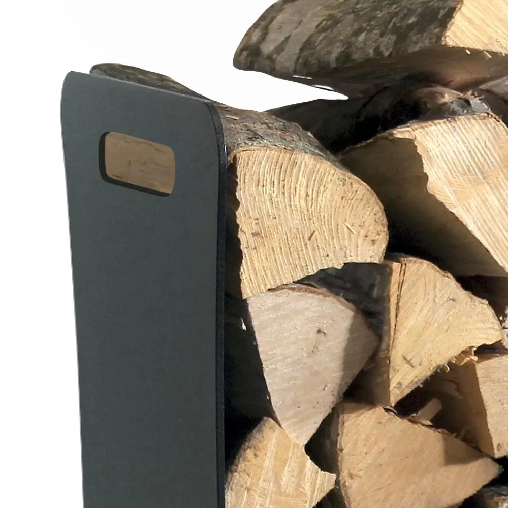 Viadurini Fire Design Kaminholzständer Aus Eisen Und Stahl-Holzhalter mit Rädern und Griffen aus Metall, hergestellt in Italien – Möwe