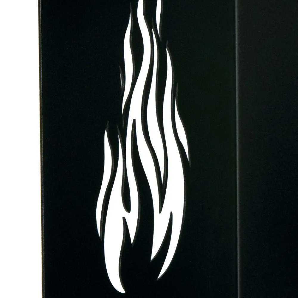 Viadurini Fire Design Kaminholzständer Aus Eisen Und Stahl-Holzhalter mit Rollen und oberer Schublade Made in Italy – Polare