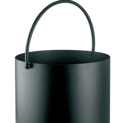 Viadurini Fire Design Kaminholzständer Aus Eisen Und Stahl-Holzholzhalter aus Metall mit Griff oben und Rädern, hergestellt in Italien – Bison