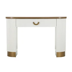 Viadurini Living Konsolentisch Flur-Holzkonsole mit Platte und Einsätzen mit abgerundetem Design und Schublade - Rachel