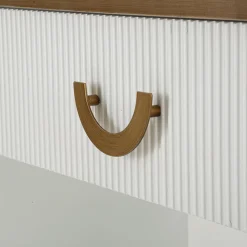 Viadurini Living Konsolentisch Flur-Holzkonsole mit Platte und Einsätzen mit abgerundetem Design und Schublade - Rachel