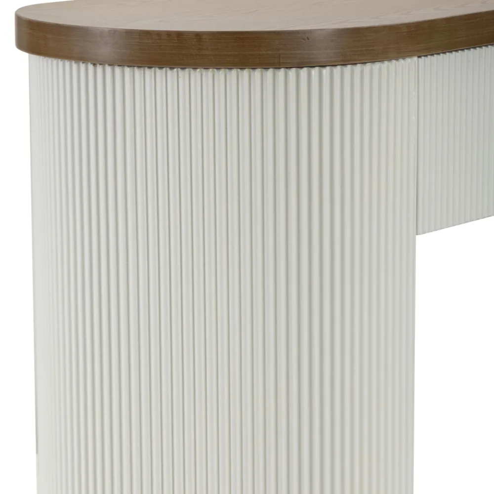 Viadurini Living Konsolentisch Flur-Holzkonsole mit Platte und Einsätzen mit abgerundetem Design und Schublade - Rachel