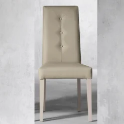 Viadurini Living Moderne Stühle-Holzstuhl und Kunstledersitz mit italienischen Designknöpfen - Mircea