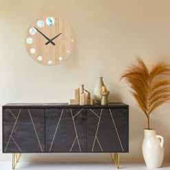 Viadurini Decor Wanduhren-Holzuhr mit Marine-Aufdruck, hergestellt in Italien – Honduras