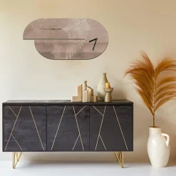 Viadurini Decor Wanduhren-Holzuhr mit Reiher-Aufdruck, hergestellt in Italien – Palau