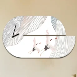 Viadurini Decor Wanduhren-Holzuhr mit Reiher-Aufdruck, hergestellt in Italien – Palau