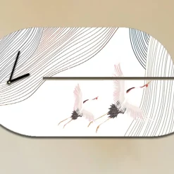 Viadurini Decor Wanduhren-Holzuhr mit Reiher-Aufdruck, hergestellt in Italien – Palau