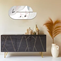 Viadurini Decor Wanduhren-Holzuhr mit Reiher-Aufdruck, hergestellt in Italien – Palau