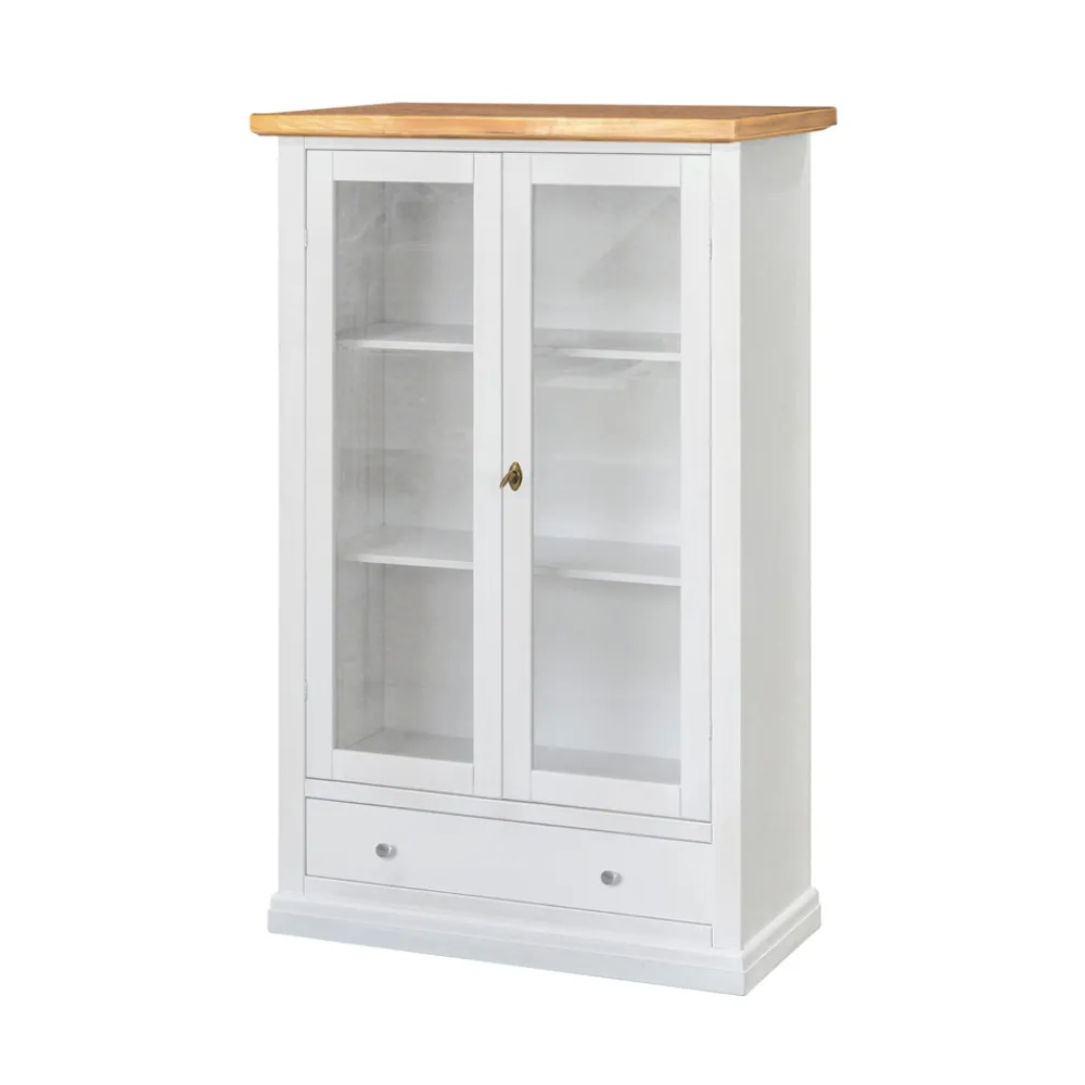 Viadurini Classic Vitrinen-Holzvitrine mit 1 Schublade, 2 Türen und 2 Regalen, hergestellt in Italien – Nanna