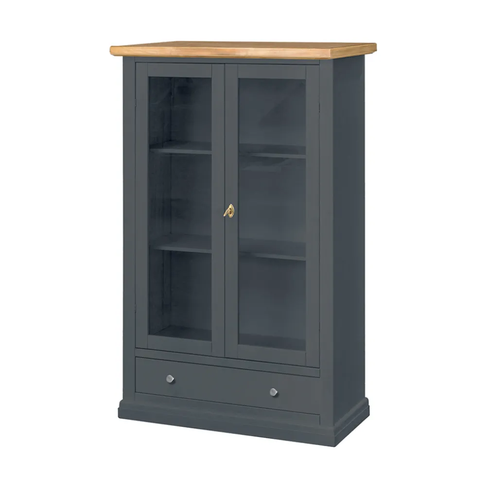 Viadurini Classic Vitrinen-Holzvitrine mit 1 Schublade, 2 Türen und 2 Regalen, hergestellt in Italien – Nanna