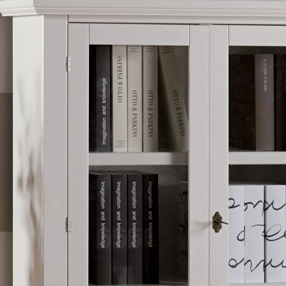 Viadurini Classic Vitrinen-Holzvitrine mit 1 Schublade, 2 Türen und 2 Regalen, hergestellt in Italien – Nanna