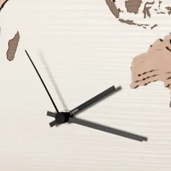 Viadurini Time Design Wanduhren-Holzwanduhr mit Weltkartendekoration Made in Italy - Mappo