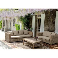 Viadurini in the Garden Gartensofas-Homemotion - Ceara 3-Sitzer Design Outdoor Sofa in Holz und Rattan