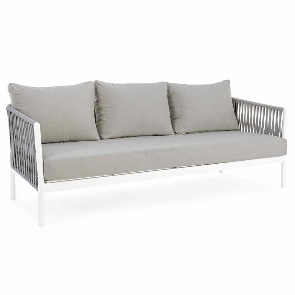 Viadurini in the Garden Gartensofas-Homemotion - Rubio 3-Sitzer Outdoor Design Sofa in Weiß und Grau