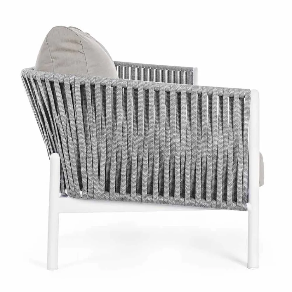 Viadurini in the Garden Gartensofas-Homemotion - Rubio 3-Sitzer Outdoor Design Sofa in Weiß und Grau