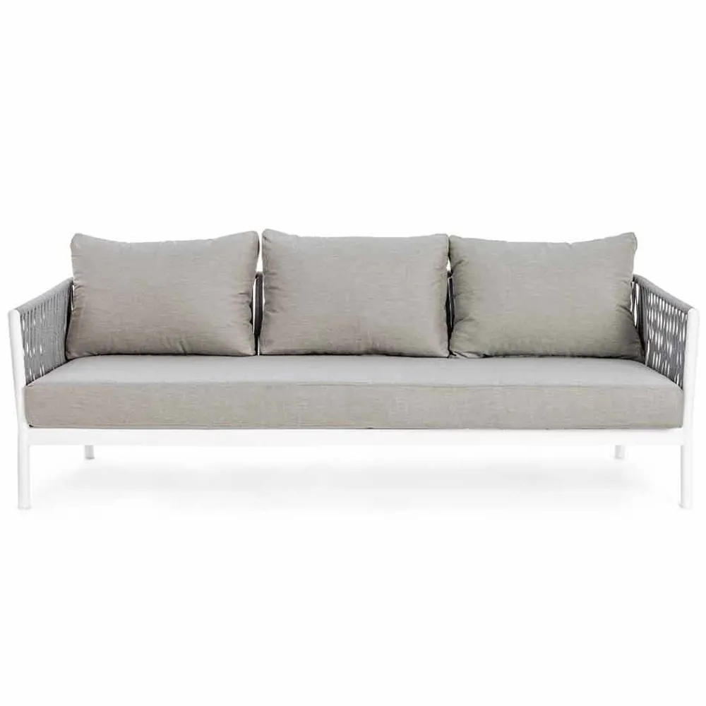 Viadurini in the Garden Gartensofas-Homemotion - Rubio 3-Sitzer Outdoor Design Sofa in Weiß und Grau