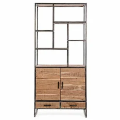 Viadurini Living Moderne Design Bücherregale-Homemotion Boden Bücherregal aus lackiertem Stahl mit Holzregalen - Zompo