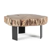 Viadurini Living Moderne Couchtische-Homemotion Couchtisch aus Stahl und natürlichem Akazienholz - Camala