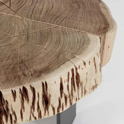 Viadurini Living Moderne Couchtische-Homemotion Couchtisch aus Stahl und natürlichem Akazienholz - Camala