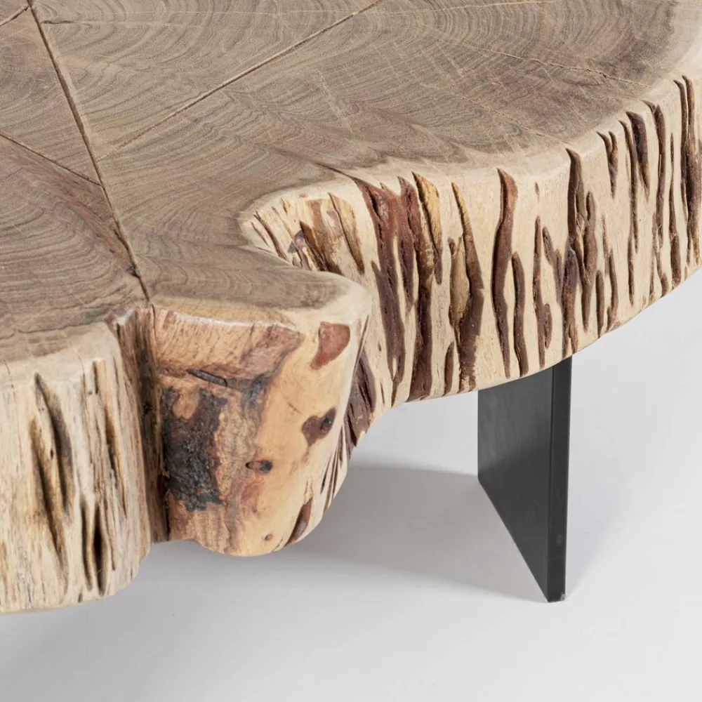 Viadurini Living Moderne Couchtische-Homemotion Couchtisch aus Stahl und natürlichem Akazienholz - Camala