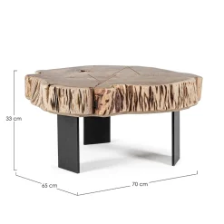 Viadurini Living Moderne Couchtische-Homemotion Couchtisch aus Stahl und natürlichem Akazienholz - Camala