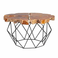 Viadurini Living Moderne Couchtische-Homemotion Design Couchtisch mit Teakplatte - Grillo