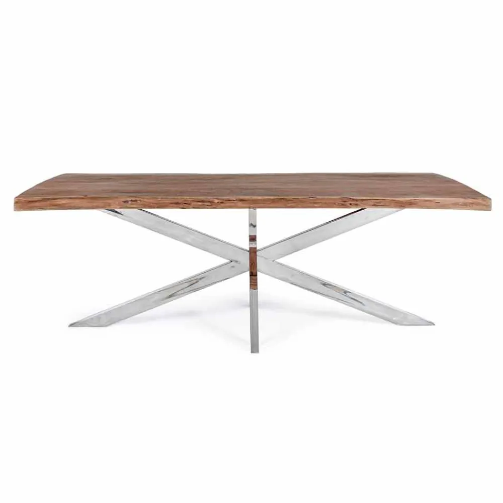 Viadurini Living Esstische-Homemotion Design Esstisch aus Holz und Edelstahl - Kaily