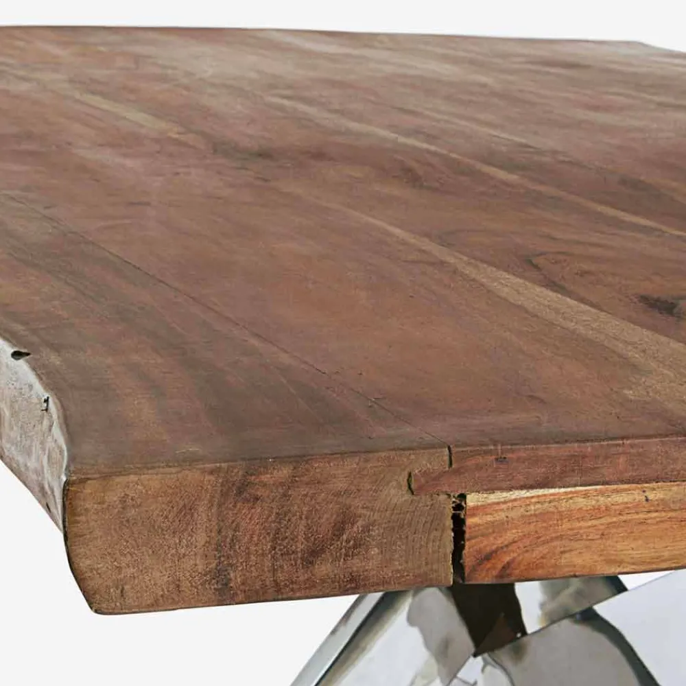 Viadurini Living Esstische-Homemotion Design Esstisch aus Holz und Edelstahl - Kaily