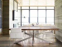 Viadurini Living Esstische-Homemotion Design Esstisch aus Holz und Edelstahl - Kaily