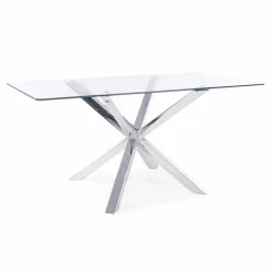 Viadurini Living Esstische-Homemotion Esstisch mit gehärteter Glasplatte - Denda