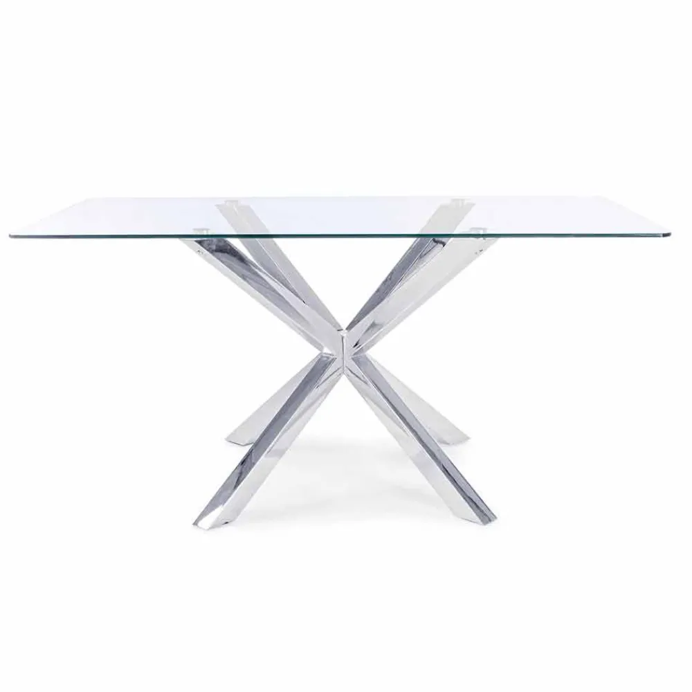 Viadurini Living Esstische-Homemotion Esstisch mit gehärteter Glasplatte - Denda