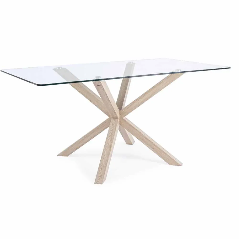 Viadurini Living Esstische-Homemotion Esstisch mit gehärteter Glasplatte - Denda