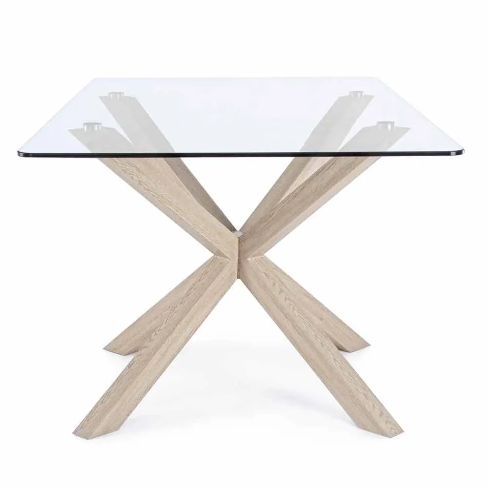 Viadurini Living Esstische-Homemotion Esstisch mit gehärteter Glasplatte - Denda