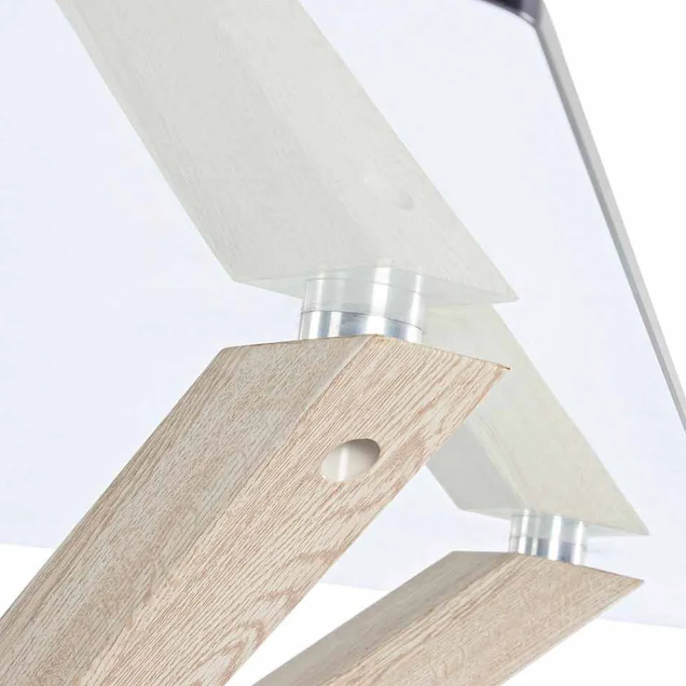 Viadurini Living Esstische-Homemotion Esstisch mit gehärteter Glasplatte - Denda