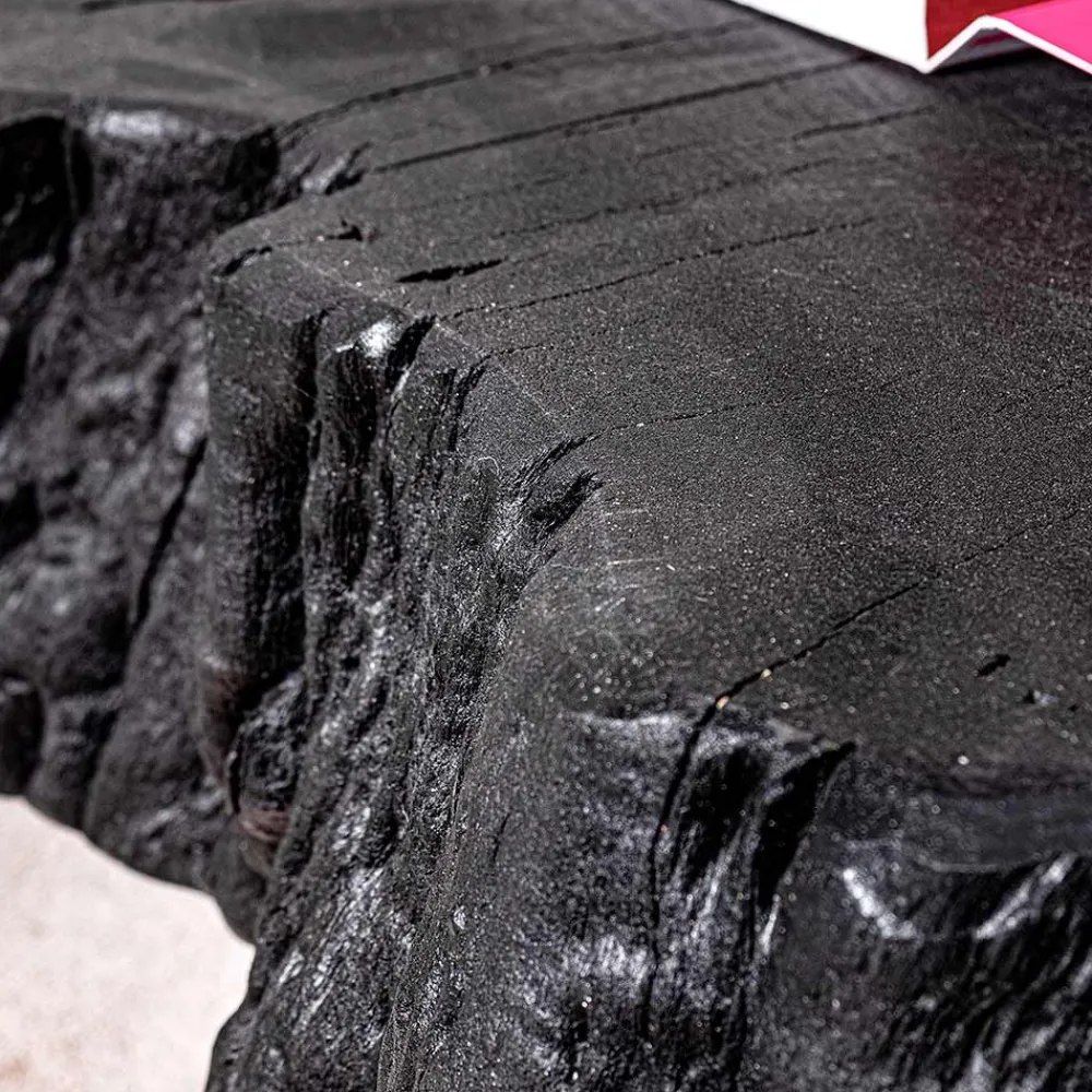 Viadurini Living Moderne Couchtische-Homemotion Schwarzer Couchtisch aus Stahl und natürlichem Akazienholz - Camala