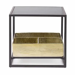 Viadurini Living Moderne Couchtische-Homemotion Square Couchtisch mit Glasplatte - Sigismondo