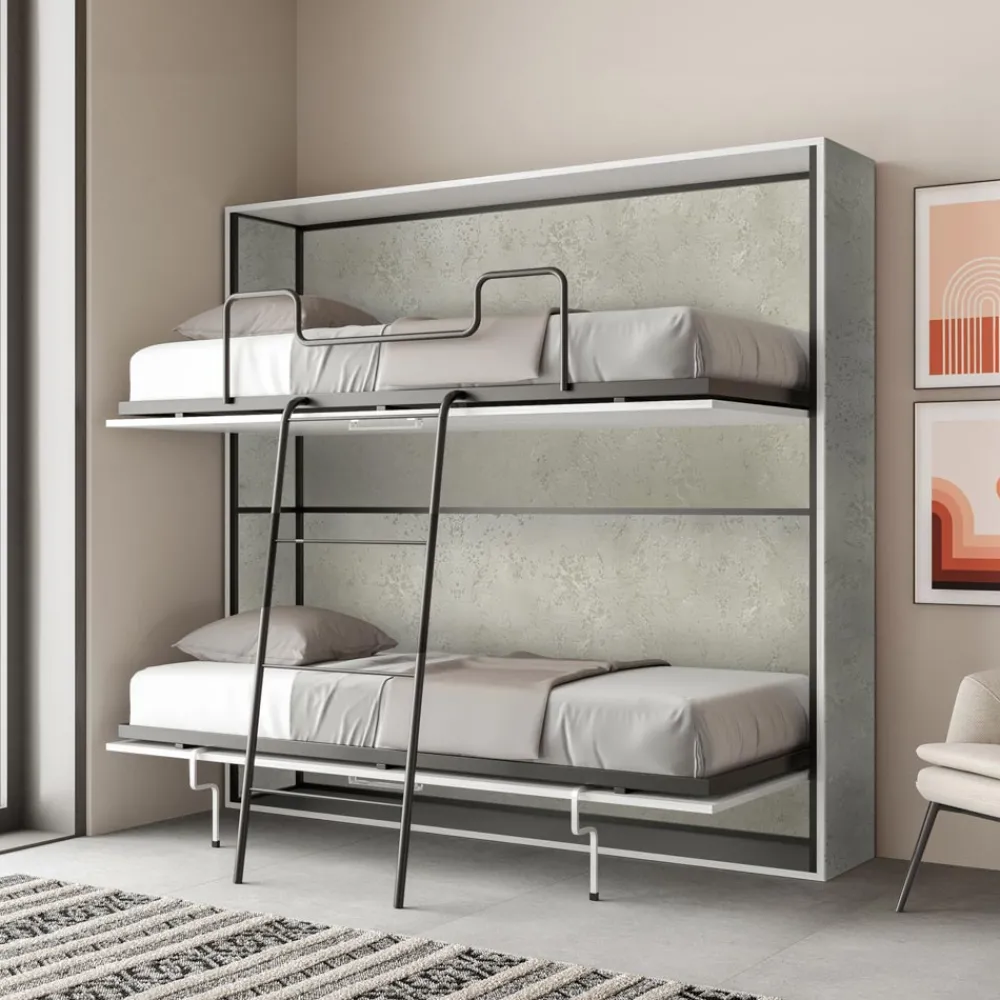 Viadurini Night Design Klappbett-Horizontales Klapp-Etagenbett Made in Italy - Collaborative