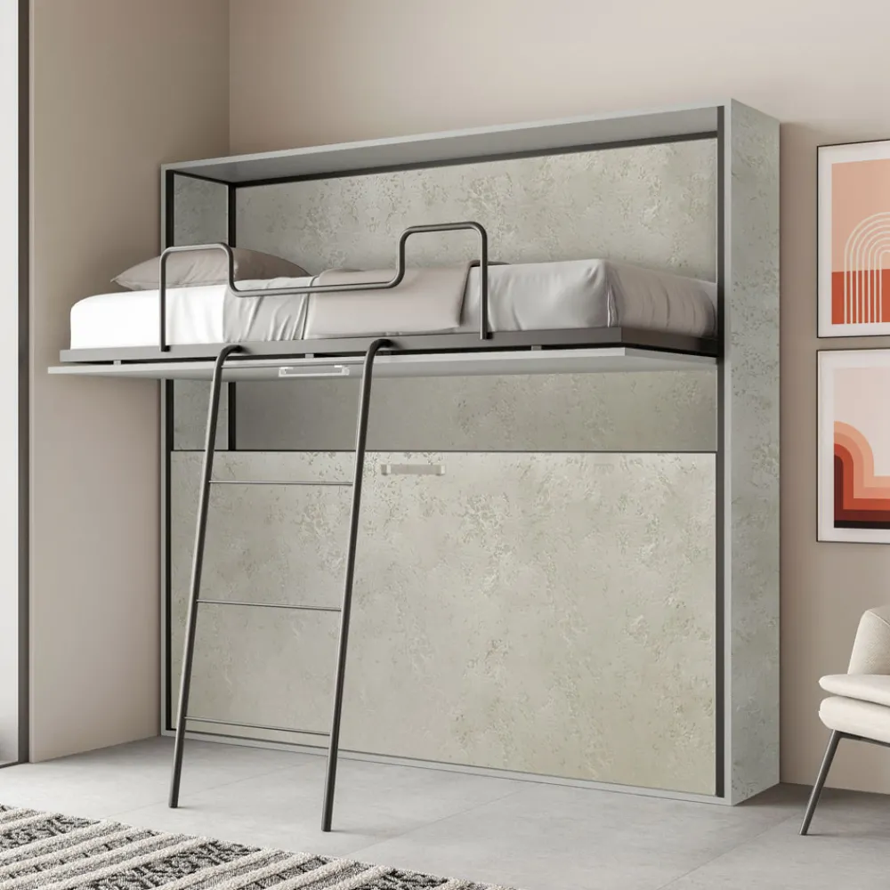 Viadurini Night Design Klappbett-Horizontales Klapp-Etagenbett Made in Italy - Collaborative