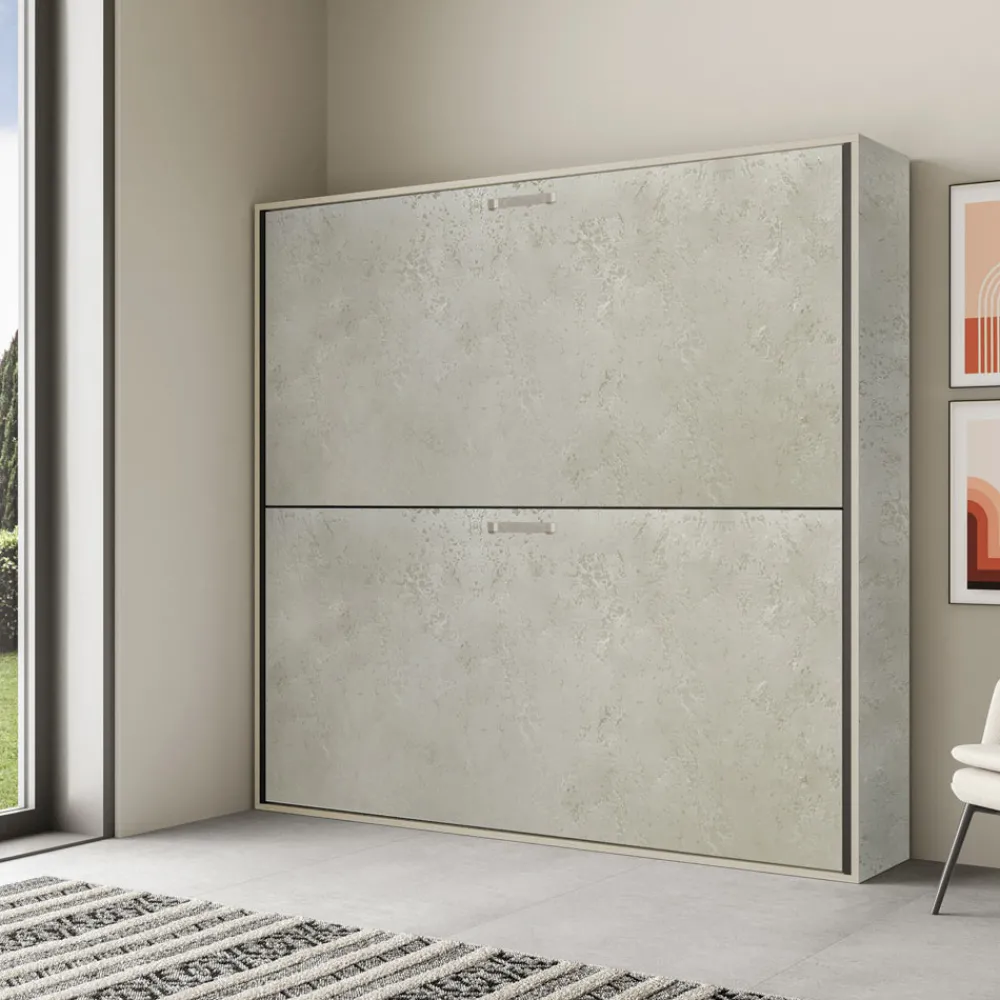 Viadurini Night Design Klappbett-Horizontales Klapp-Etagenbett Made in Italy - Collaborative