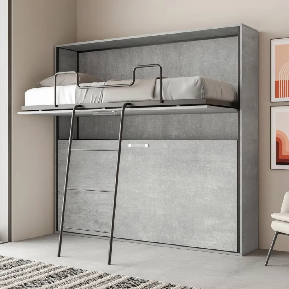 Viadurini Night Design Klappbett-Horizontales Klapp-Etagenbett Made in Italy - Collaborative